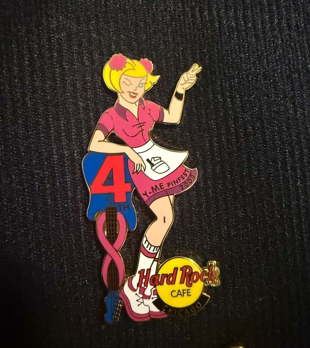 Hard Rock Cafe Chicago 2002 Y-Me 4th Pinfest Waitress Pin